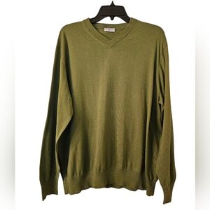 Tom James Green V Neck Sweater XL #111